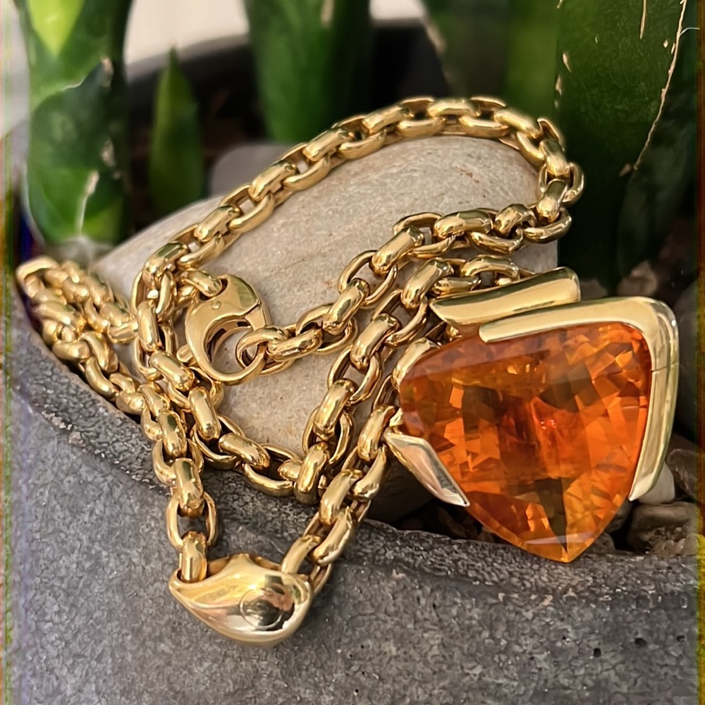 Rinaldo Gavello 18 karat gold and huge citrine pendant - Picture 5 of 12